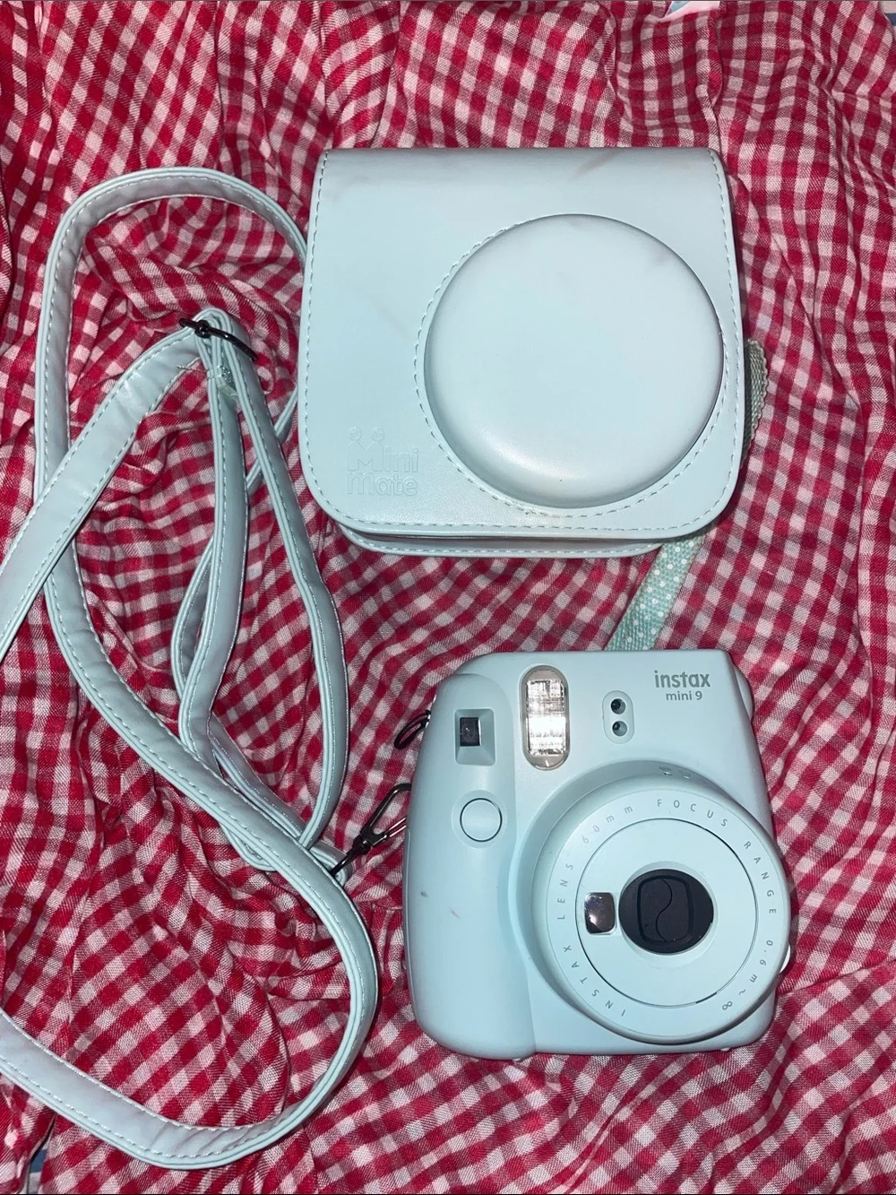 Fujifilm Instax Mini 9 Instant Camera with Light Blue Case and Strap
